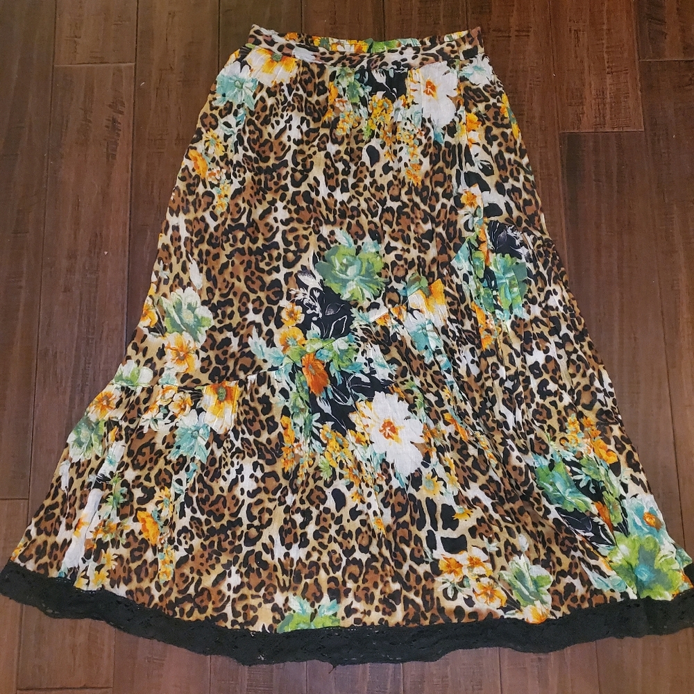 Studio West Leopard Maxi Dress sz Medium